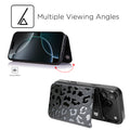 Black Leopard RFID Flip Wallet Case for iPhone 17–12 – Card Holder & Kickstand – product view 7