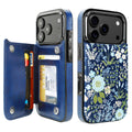 Blue Daisy Floral RFID Flip Wallet Case for iPhone 17–12 – Card Holder & Kickstand – product image 8
