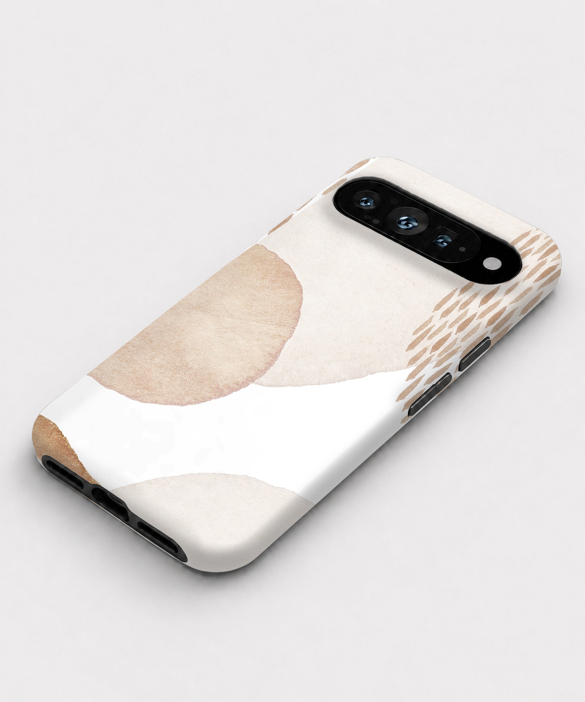 Beige Abstract Pebble Google Pixel case front view