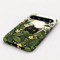 Black Cat Botanical Garden Google Pixel Case - angled bottom view