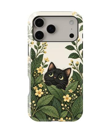 Black Cat Botanical Garden MagSafe iPhone Tough Case, rear view, iPhone17-18ProMax model image group