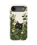 Black Cat Botanical Garden MagSafe iPhone Tough Case, rear view, iPhone17Air model image group