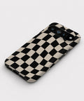 Black Cream Wavy Checkerboard Google Pixel case front view