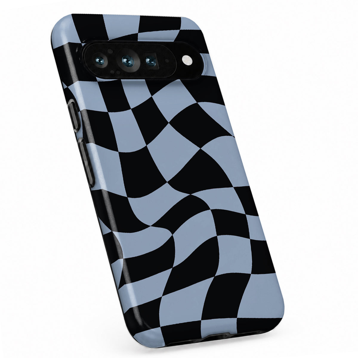 Blue Black Wavy Checkerboard Google Pixel Case