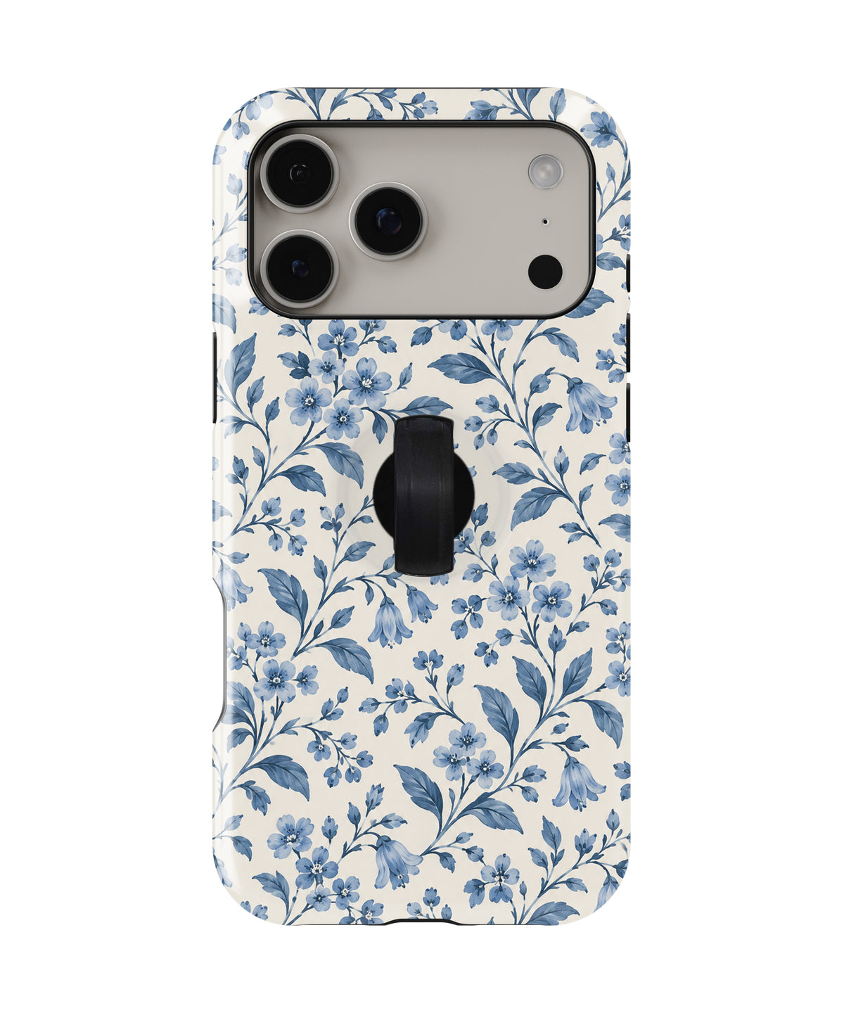 Blue Botanical Floral MagSafe Loop Case – iPhone 18 Pro Max & iPhone 18 Pro | Kickstand