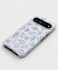Blue Coastal Seashell Google Pixel case front view