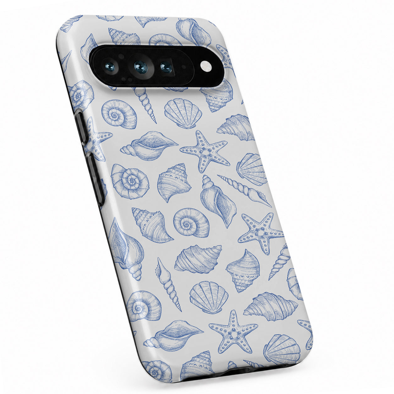 Blue Coastal Seashell Google Pixel case