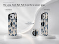 Blue Coquette Bow MagSafe Loop iPhone Case side view showing the built-in finger loop
