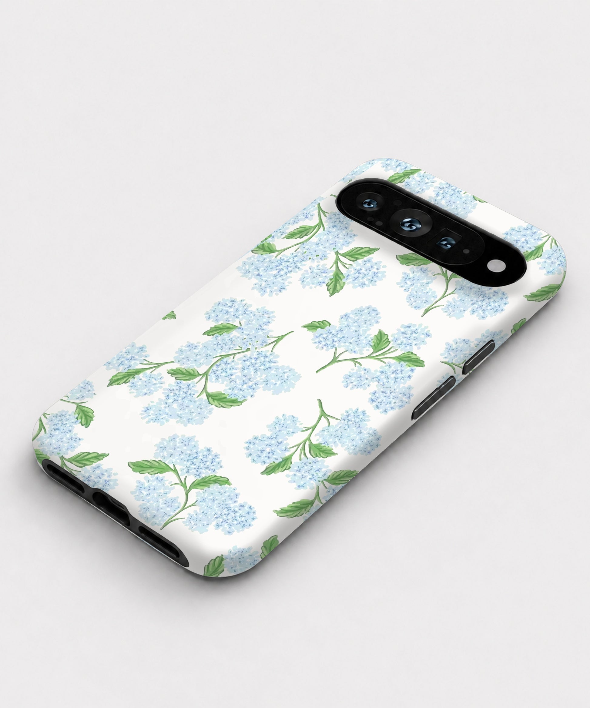 Blue Hydrangea Botanical Google Pixel case front view