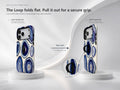 Blue Purple Agate Geode MagSafe Loop iPhone Case side view showing the built-in finger loop