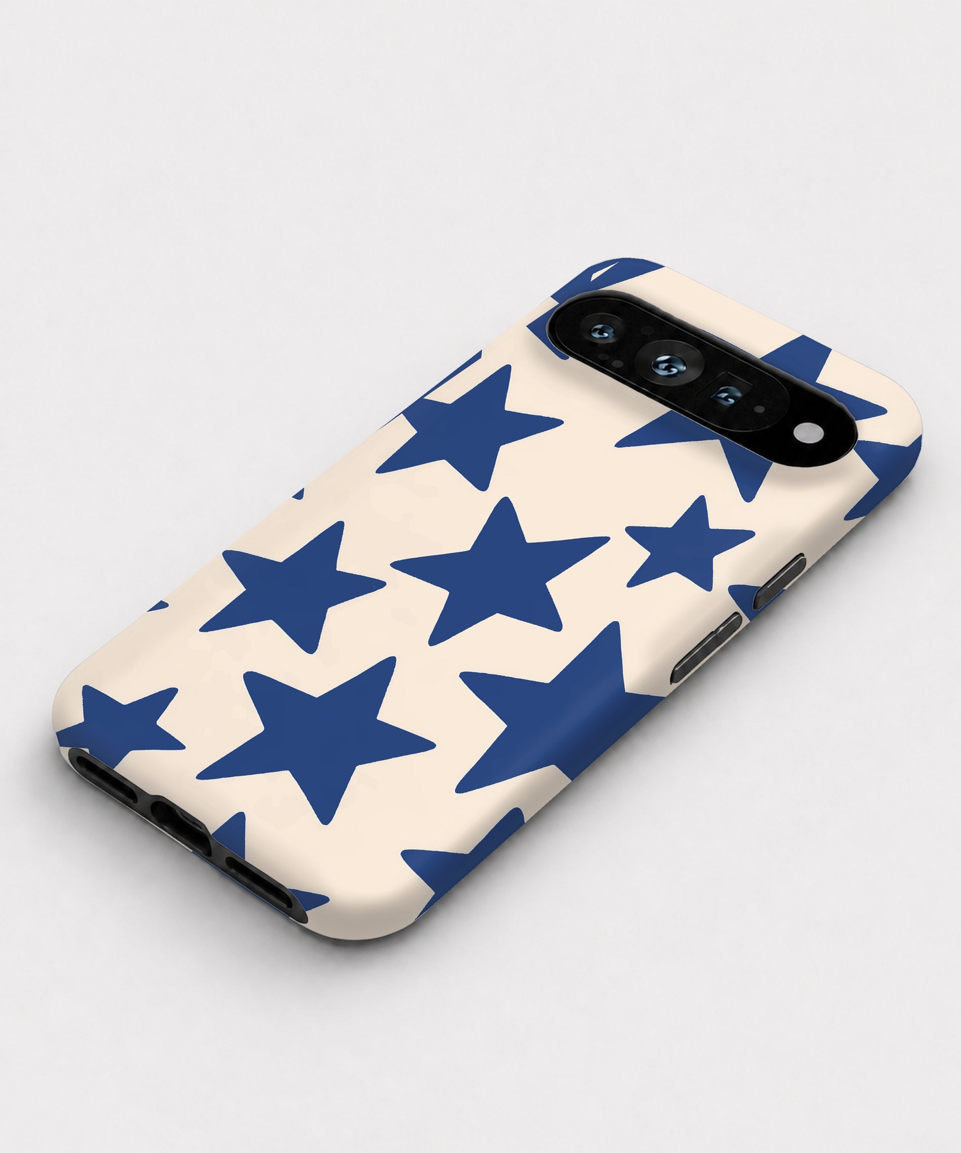 Blue Star Pattern Google Pixel case front view