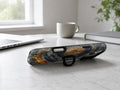 Blue Tiger Eye Stone MagSafe Loop iPhone Case shown in a neutral white professional lifestyle setting