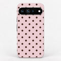Blush Dark Brown Polka Dots Google Pixel Case - back view
