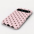 Blush Dark Brown Polka Dots Google Pixel Case - bottom angle