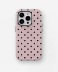 Blush Dark Brown Polka Dots MagSafe iPhone Tough Case - iPhone 11-16 Pro model view