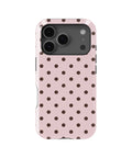 Blush Dark Brown Polka Dots MagSafe iPhone Tough Case - iPhone 17-18 Pro model view
