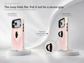 Blush Pink Abstract Gradient MagSafe Loop iPhone Case side view showing the built-in finger loop