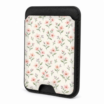Blush Pink Ditsy Floral MagSafe Card Holder, front view