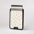 Blush Pink Ditsy Floral MagSafe Card Holder, card storage shown with cards