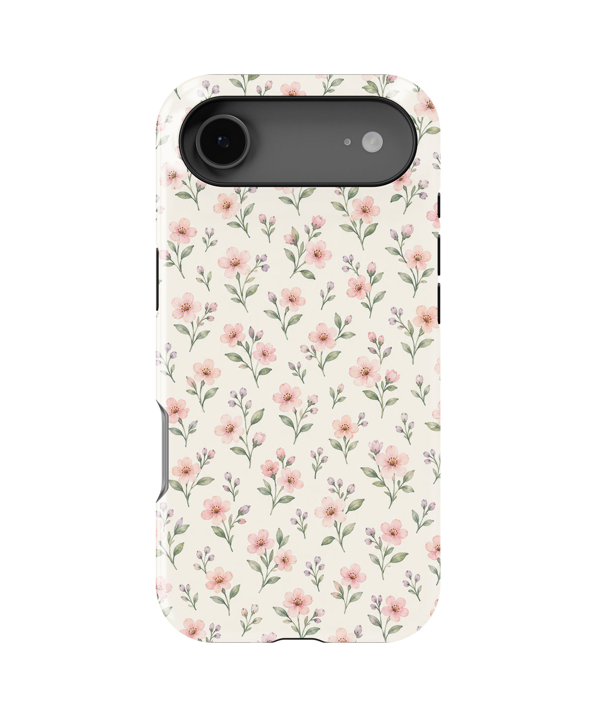 Blush Pink Ditsy Floral MagSafe iPhone Tough Case, rear view, iPhone17Air model image group