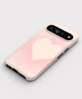 Blush Pink Heart Gradient Google Pixel case front view