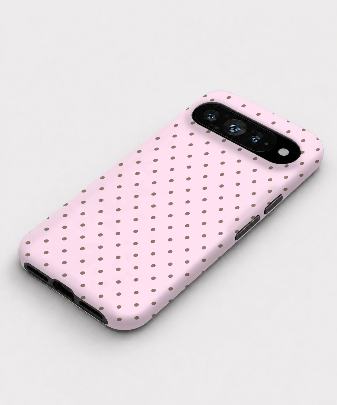 Blush Pink Mini Polka Dot Google Pixel case with repeating polka dots