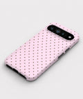 Blush Pink Mini Polka Dot Google Pixel case front view