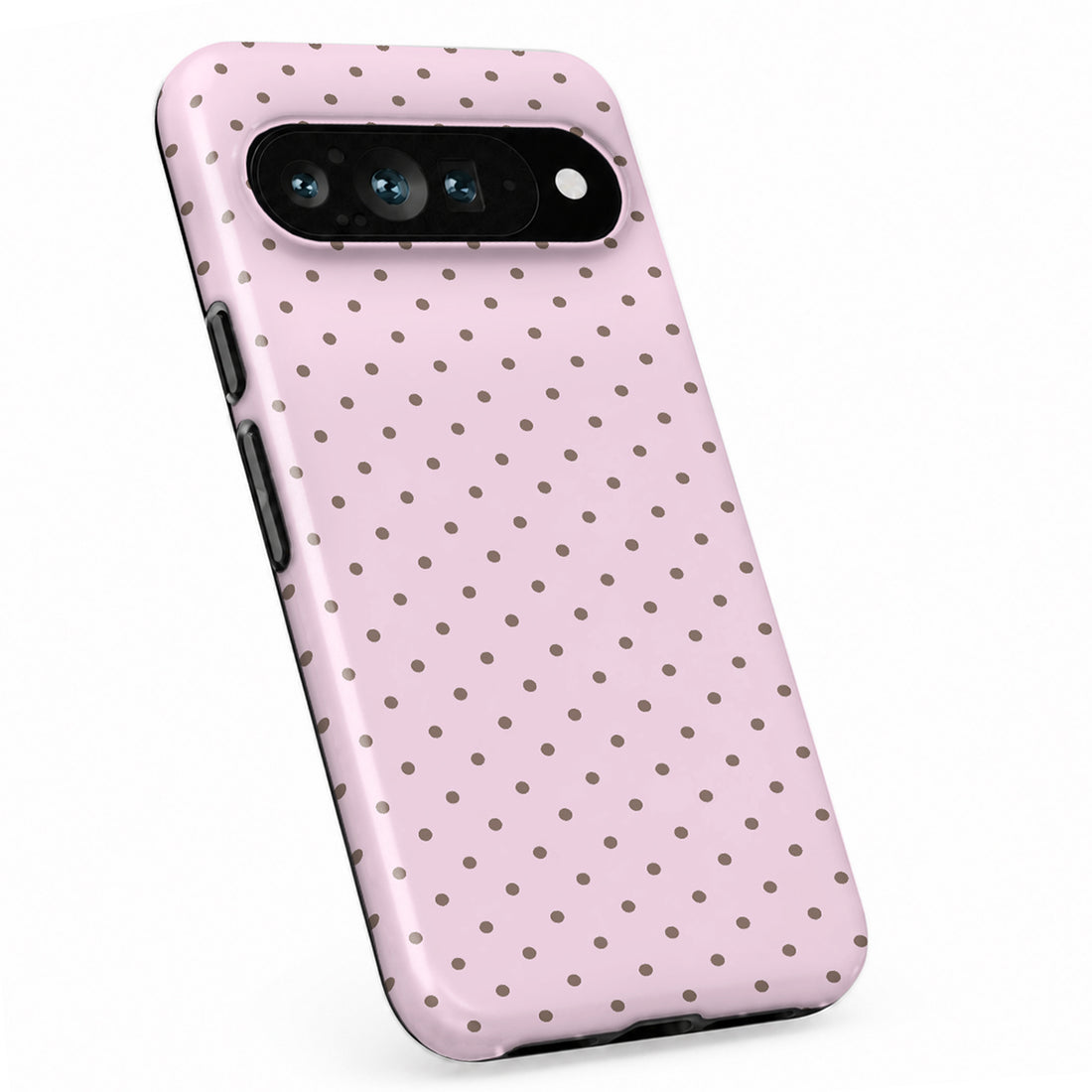 Blush Pink Mini Polka Dot Google Pixel case with repeating polka dots