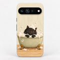 Bubble Bath Black Cat Google Pixel Case - centered back view