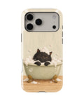 Bubble Bath Black Cat MagSafe iPhone Tough Case, rear view, iPhone17-18ProMax model image group