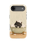 Bubble Bath Black Cat MagSafe iPhone Tough Case, rear view, iPhone17Air model image group