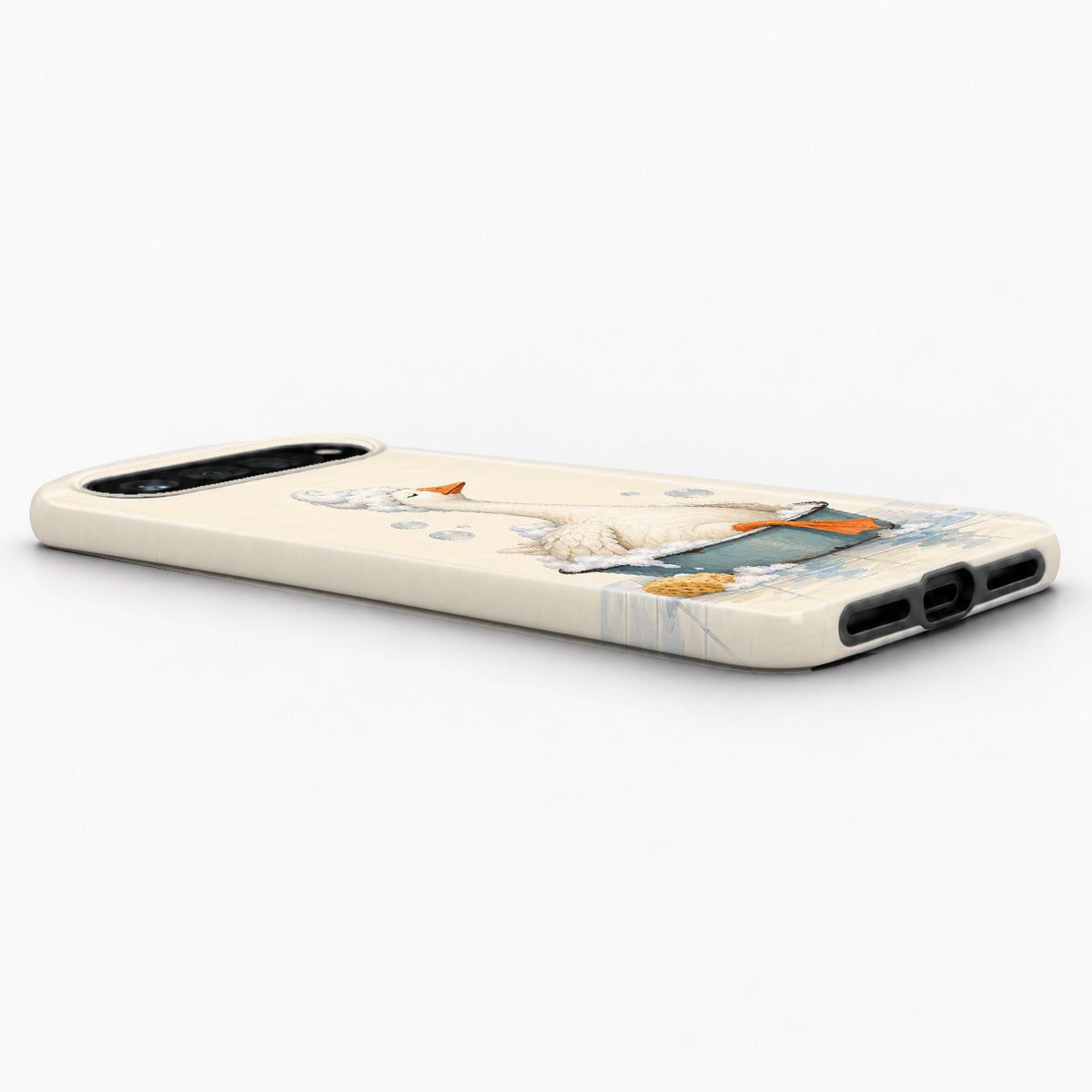 Bubble Bath Goose Google Pixel Case - low side view