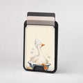 Bubble Bath Goose MagSafe Card Holder, card storage shown with cards