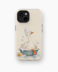 Bubble Bath Goose MagSafe iPhone Tough Case, rear view, iPhone11-15 model image group
