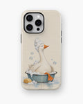 Bubble Bath Goose MagSafe iPhone Tough Case, rear view, iPhone11-16ProMax model image group