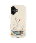 Bubble Bath Goose MagSafe iPhone Tough Case, rear view, iPhone16+16Plus+17 model image group