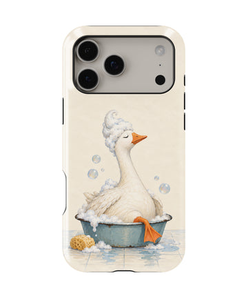 Bubble Bath Goose MagSafe iPhone Tough Case, rear view, iPhone17-18ProMax model image group