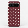 Burgundy Ivory Polka Dots Google Pixel Case - back view