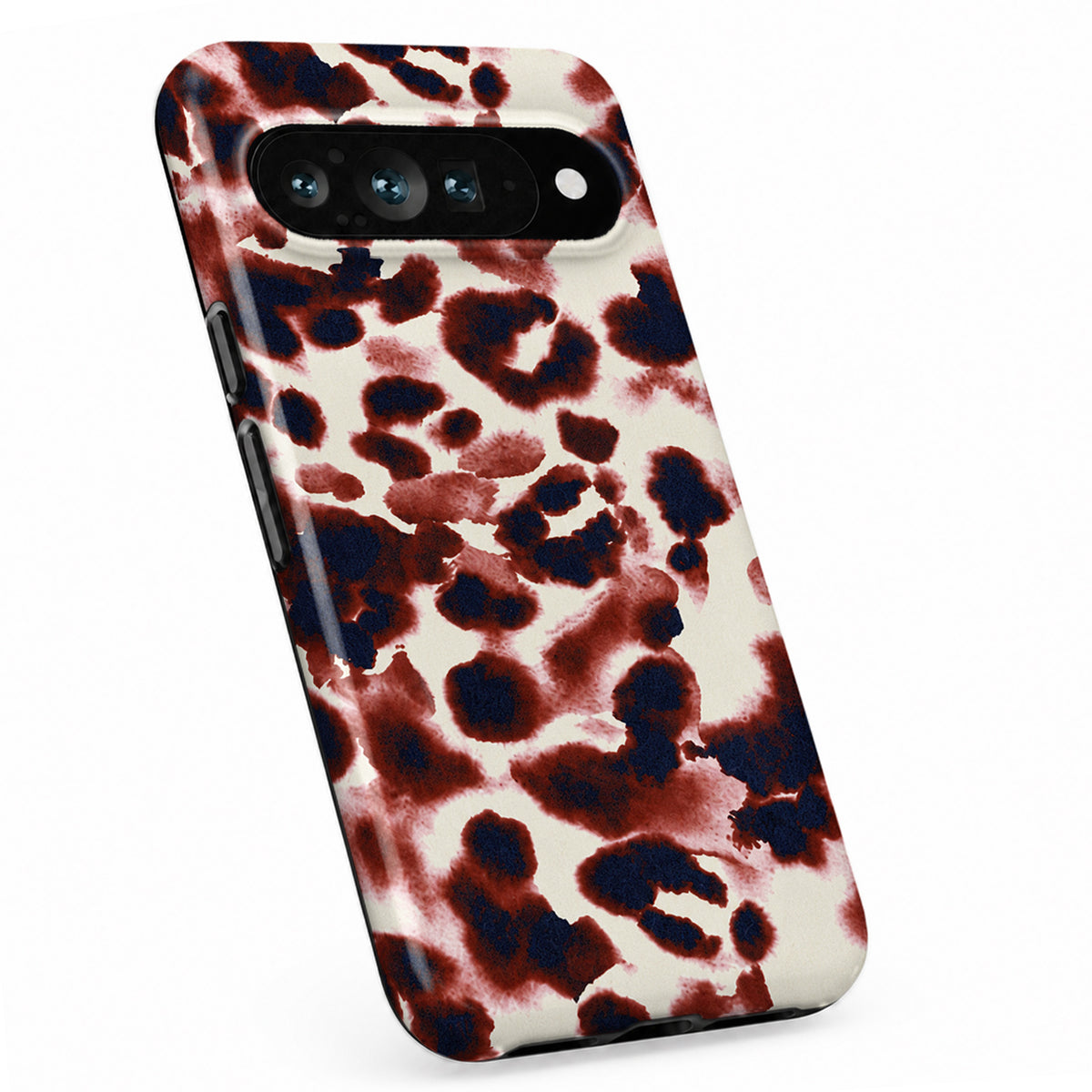 Burgundy Leopard Google Pixel Case - standing-angle