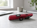 Burgundy Mini Polka Dot MagSafe Loop iPhone Case shown in a neutral white professional lifestyle setting