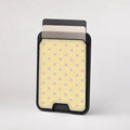 Butter Yellow Pink Polka Dots MagSafe Card Holder - card storage view