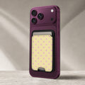Butter Yellow Pink Polka Dots MagSafe Card Holder - rear view