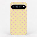 Butter Yellow Pink Polka Dots Google Pixel Case - back view