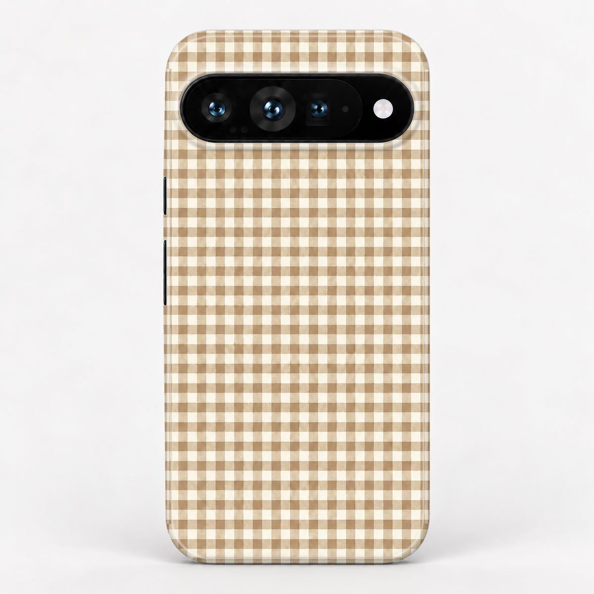 Caramel Brown and White Gingham Google Pixel Case