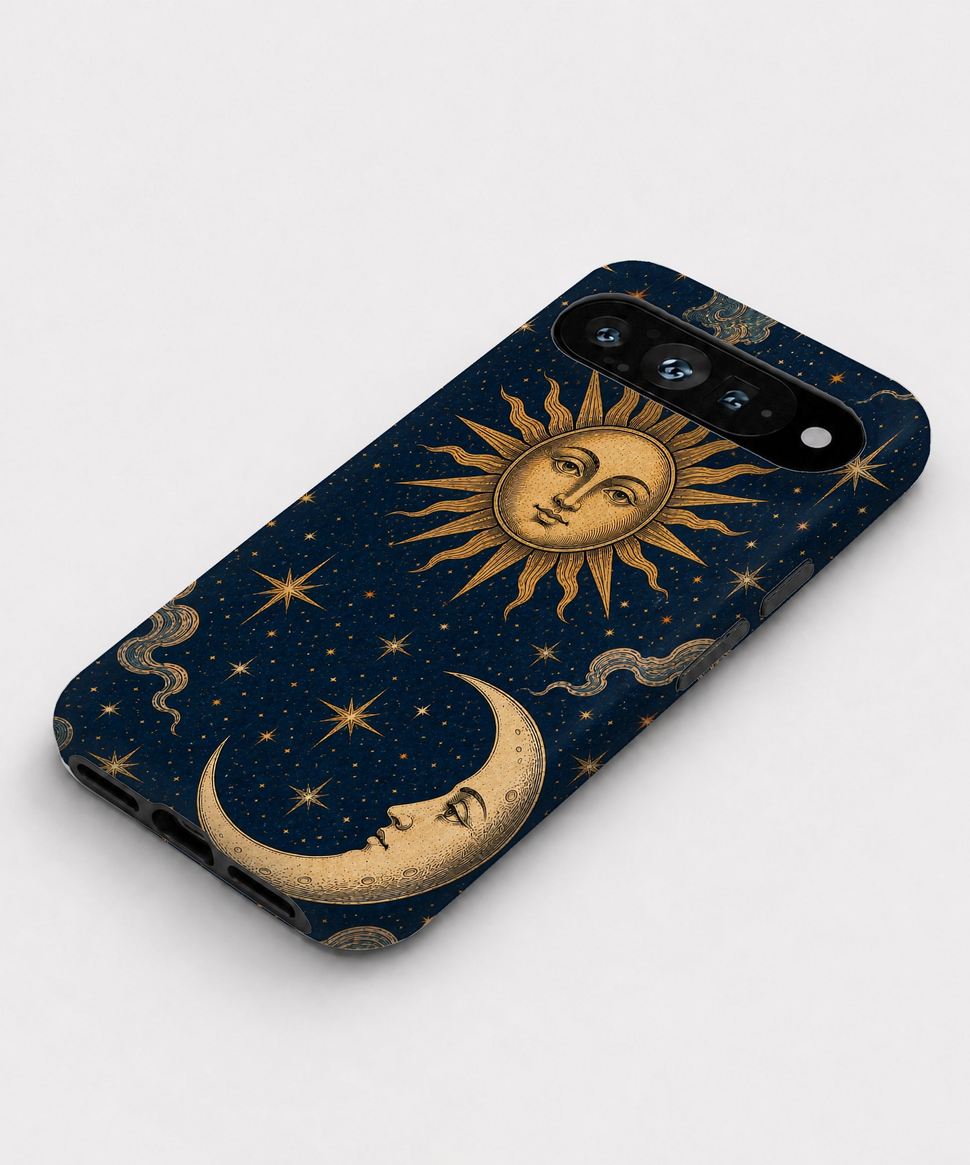 Celestial Sun and Moon Google Pixel case front view