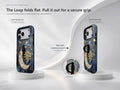 Celestial Sun Moon Compass MagSafe Loop iPhone Case side view showing the built-in finger loop