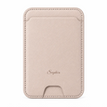 Champagne Beige MagSafe card holder personalized with the name Sophia