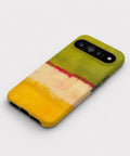 Chartreuse Cream Golden Yellow Color Block Google Pixel case front view