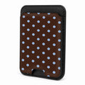 Chocolate Blue Polka Dots MagSafe Card Holder - front view