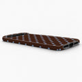 Chocolate Blue Polka Dots Google Pixel Case - low side angle